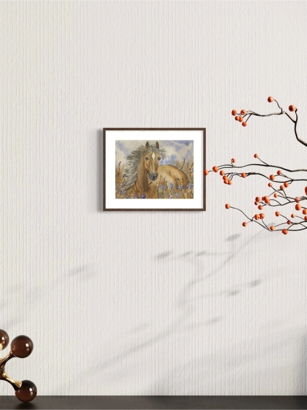 Wildflower Spirit Horse Art Print 5x7 Western Equine Wall Art